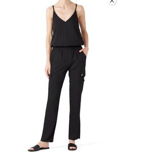 Women's Black Cargo Jumpsuit Pants